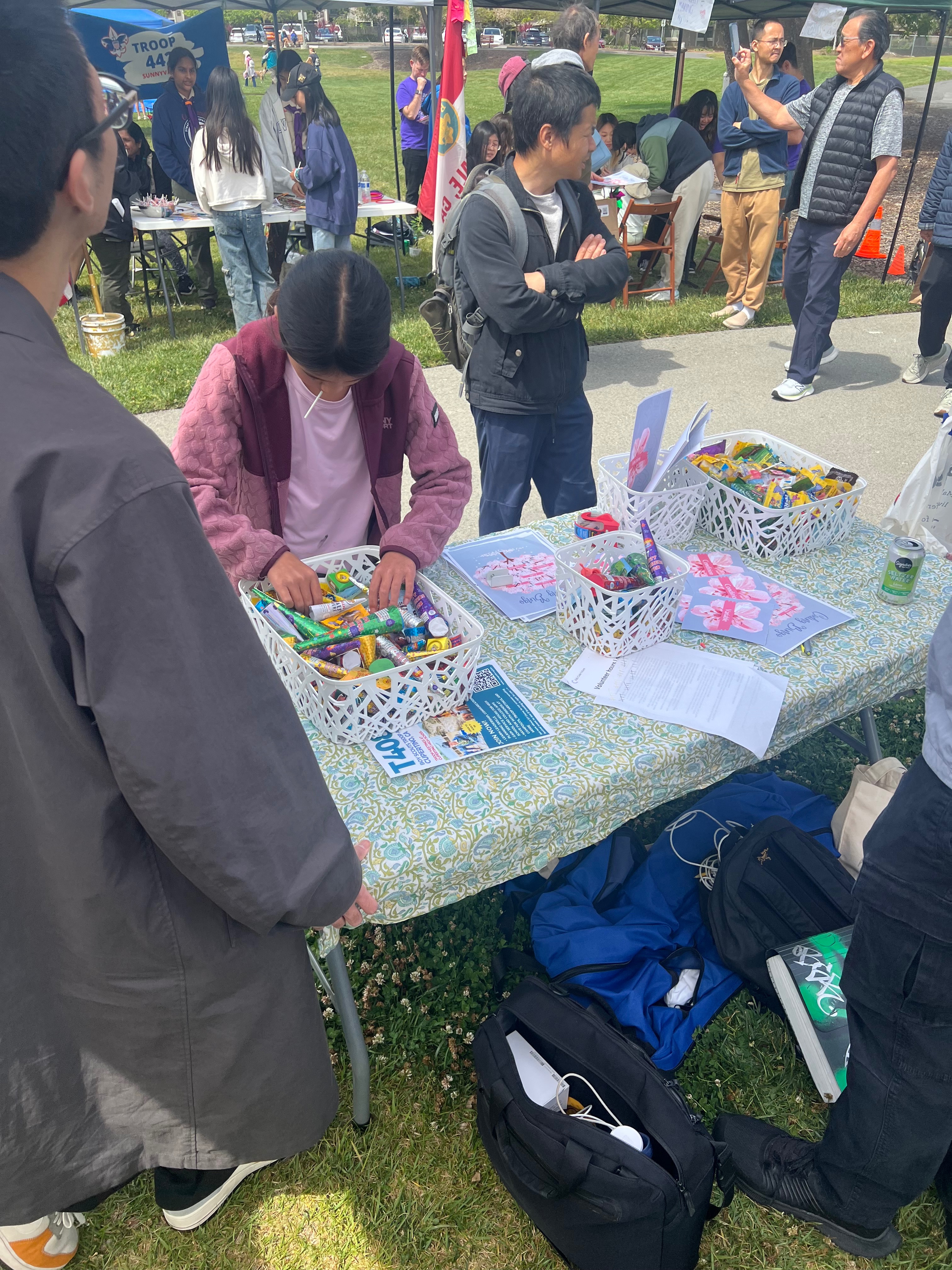 Community coding event with volunteers and participants